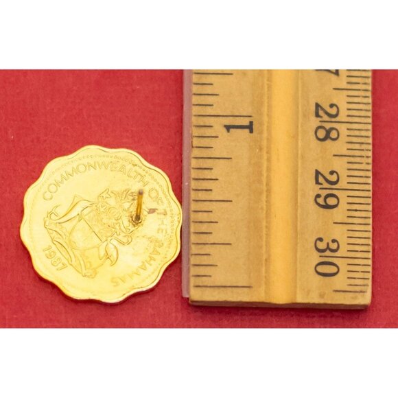 Vintage Ocean Wonders Gold Tone Stud Earrings - F2 - Picture 3 of 3